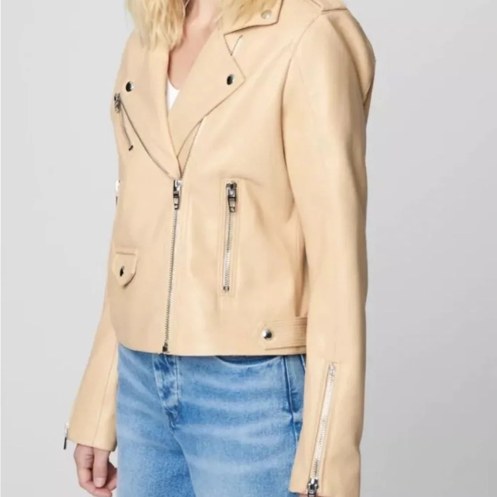 NWT Blank NYC Moto Semi-Fit Jacket In Head To Toe Tan XS - Picture 5 of 14